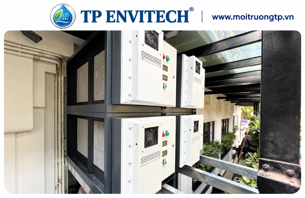 Minh họa hệ thống xử lý khí thải bếp công nghiệp
